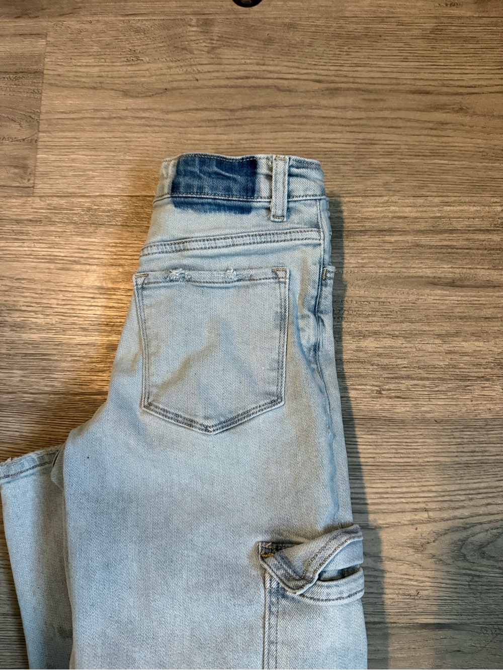 VERVET BY FLYING MONKEY Light Blue Cargo Flare Jeans - Picture 3 of 6